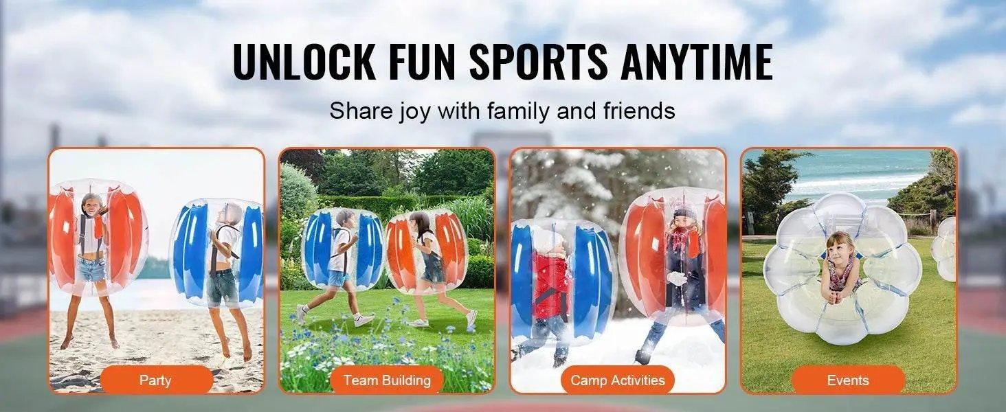  Vevor 2-Pack 2/3Ft Inflatable Bumper Balls for Kids and Teens Durable PVC Body Sumo Zorb Balls Human Hamster Bubble Balls -  ToylandEU™