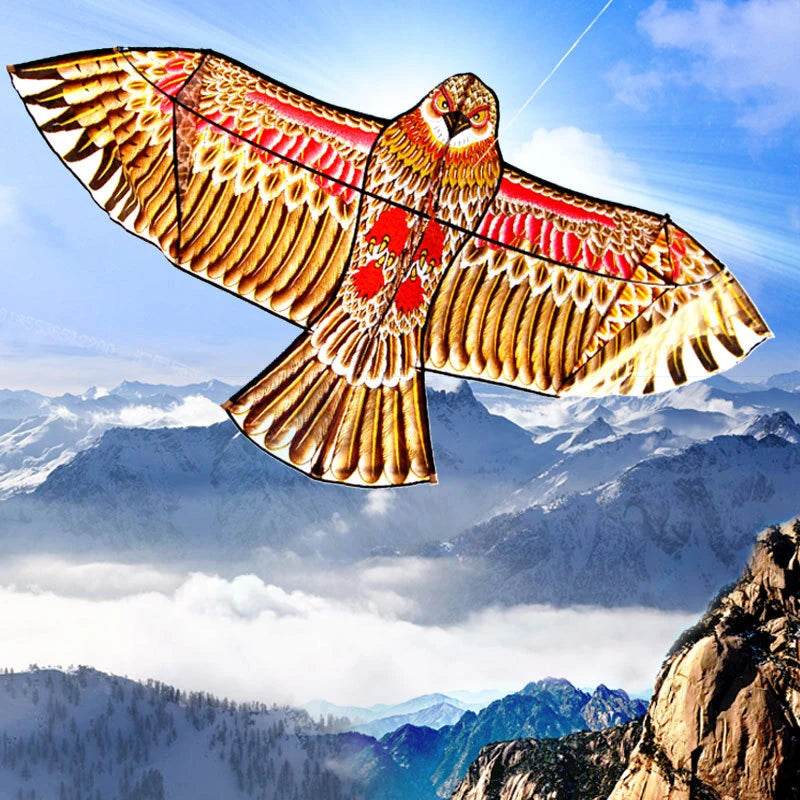 Vibrant 1.1m Golden Eagle Kite with 30m Line - Perfect for Outdoor Fun! - ToylandEU