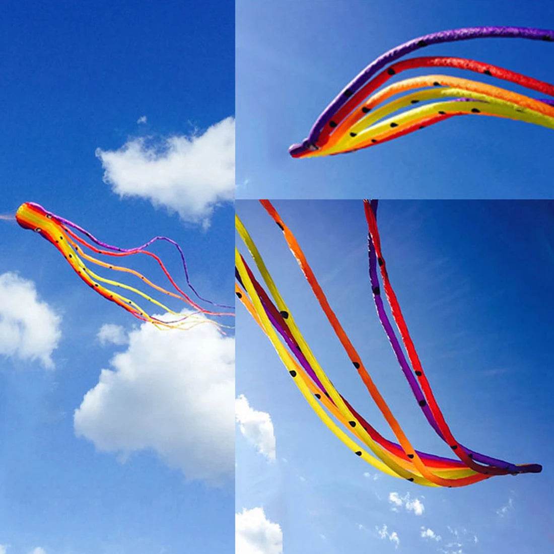Vibrant 15m Tube Octopus Kite - Fun Inflatable Show Kite for All Ages - ToylandEU