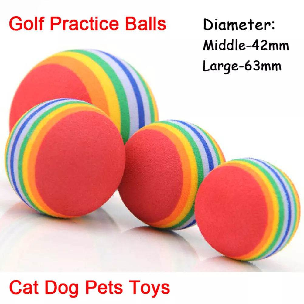 Vibrant 2-Pack Chewable Rainbow Golf Balls for Small Dogs & Cats - ToylandEU