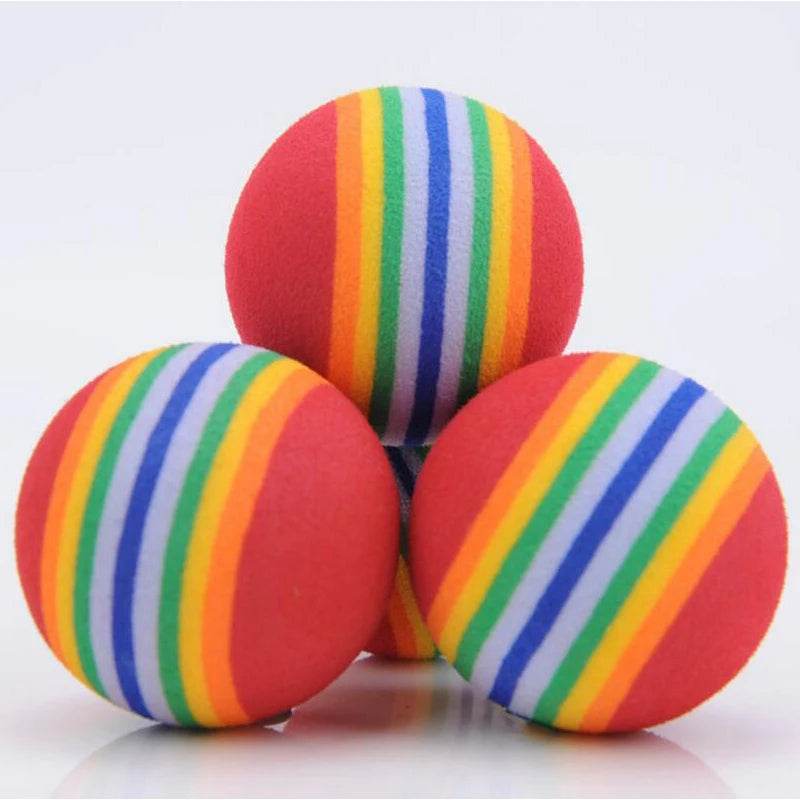 Vibrant 2-Pack Chewable Rainbow Golf Balls for Small Dogs & Cats - ToylandEU
