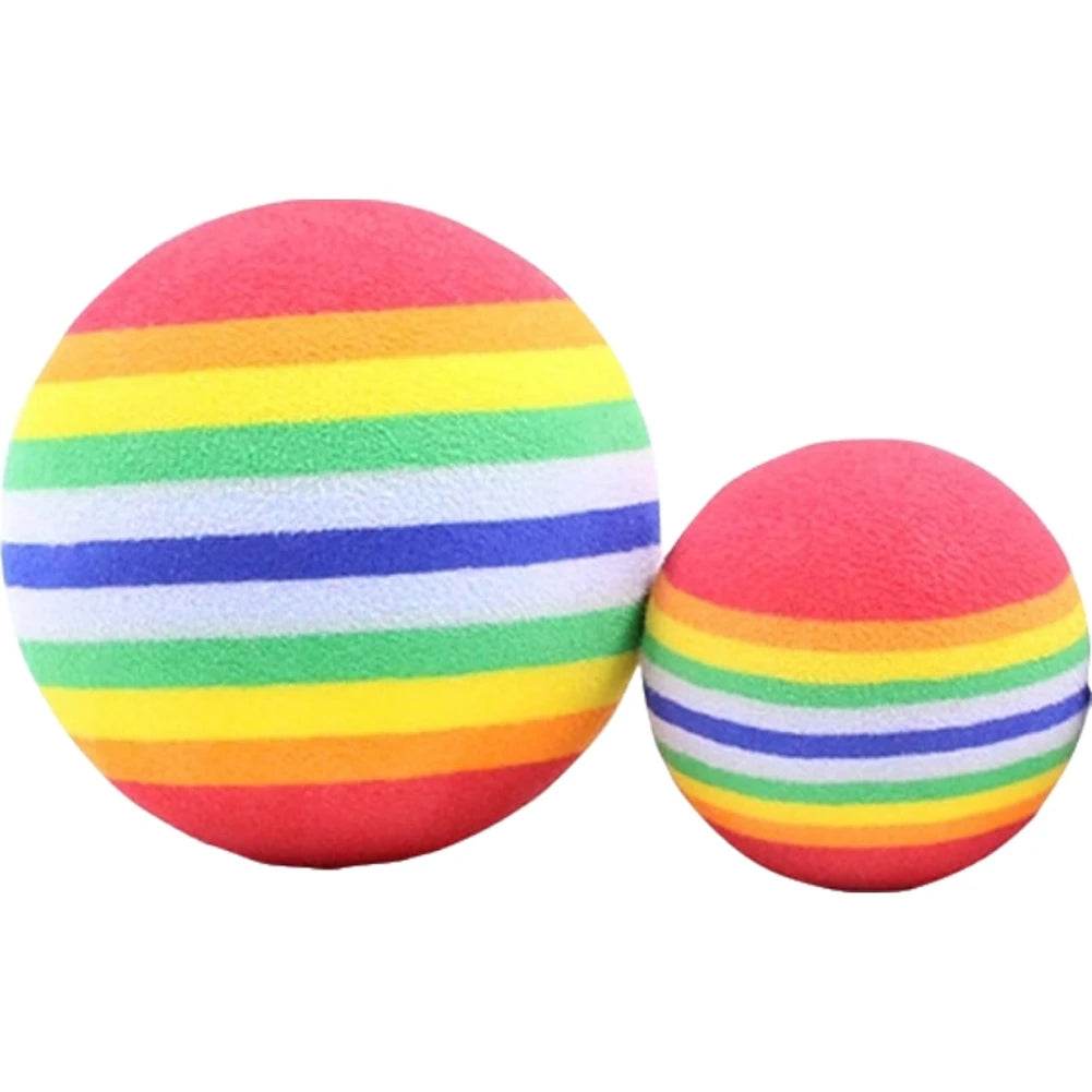 Vibrant 2-Pack Chewable Rainbow Golf Balls for Small Dogs & Cats - ToylandEU
