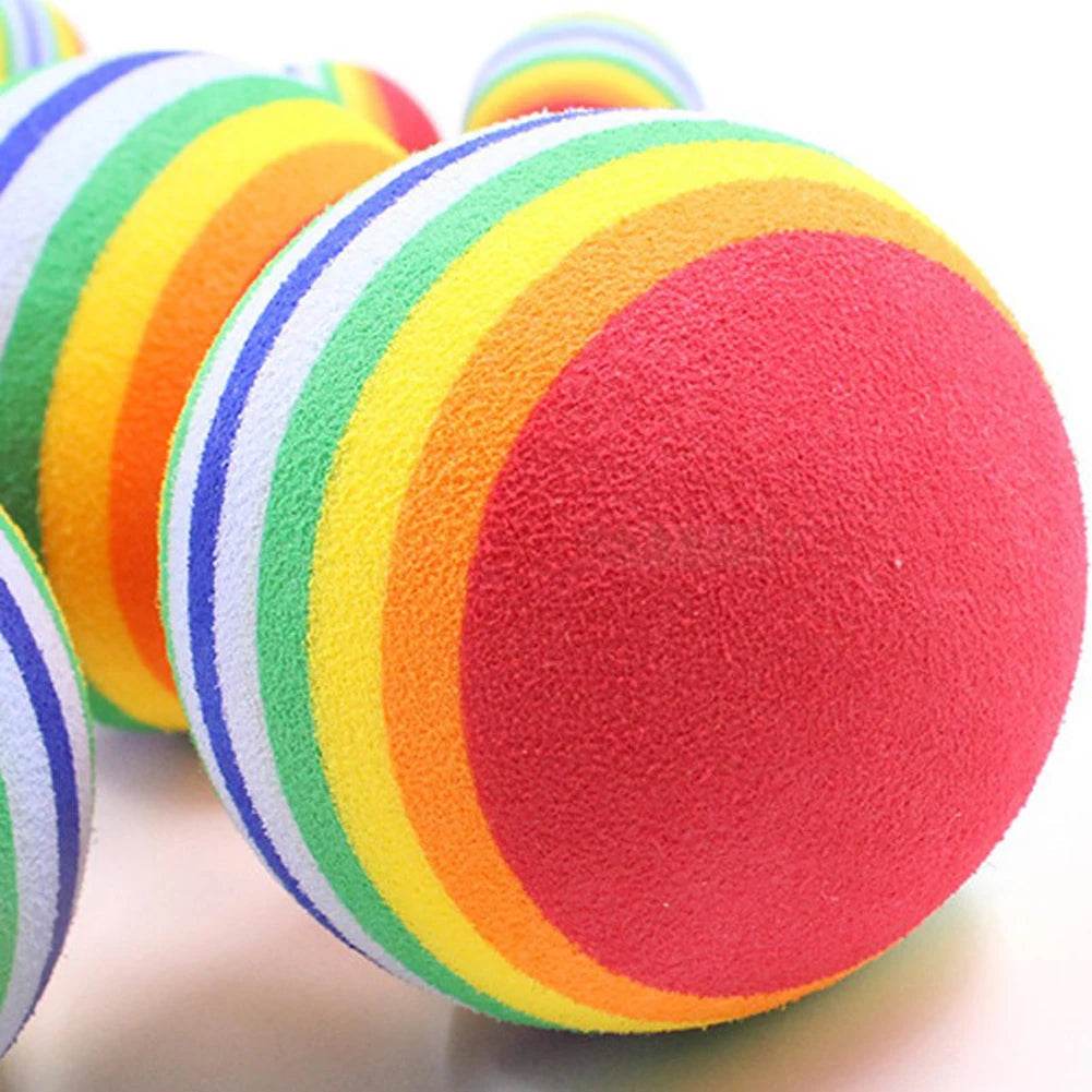 Vibrant 2-Pack Chewable Rainbow Golf Balls for Small Dogs & Cats - ToylandEU