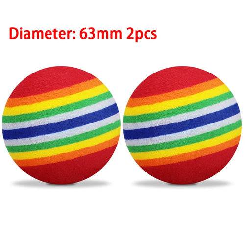 Vibrant 2-Pack Chewable Rainbow Golf Balls for Small Dogs & Cats - ToylandEU