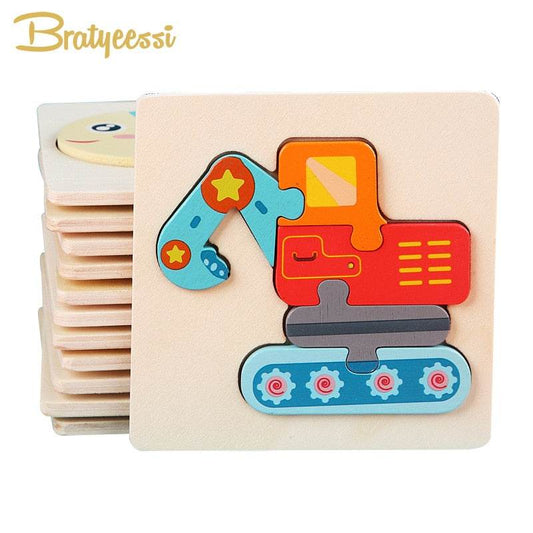 Vibrant 3D Wooden Animal Traffic Puzzle for Creative Preschool Play - ToylandEU