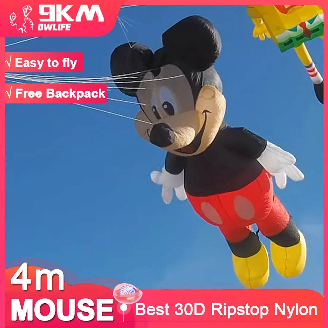 Vibrant 4m Inflatable Mouse Kite Pendant – Durable 30D Nylon Fun - ToylandEU
