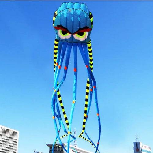Vibrant 8M 3D Striped Octopus Kite - Fun Outdoor Adventure Toy - ToylandEU