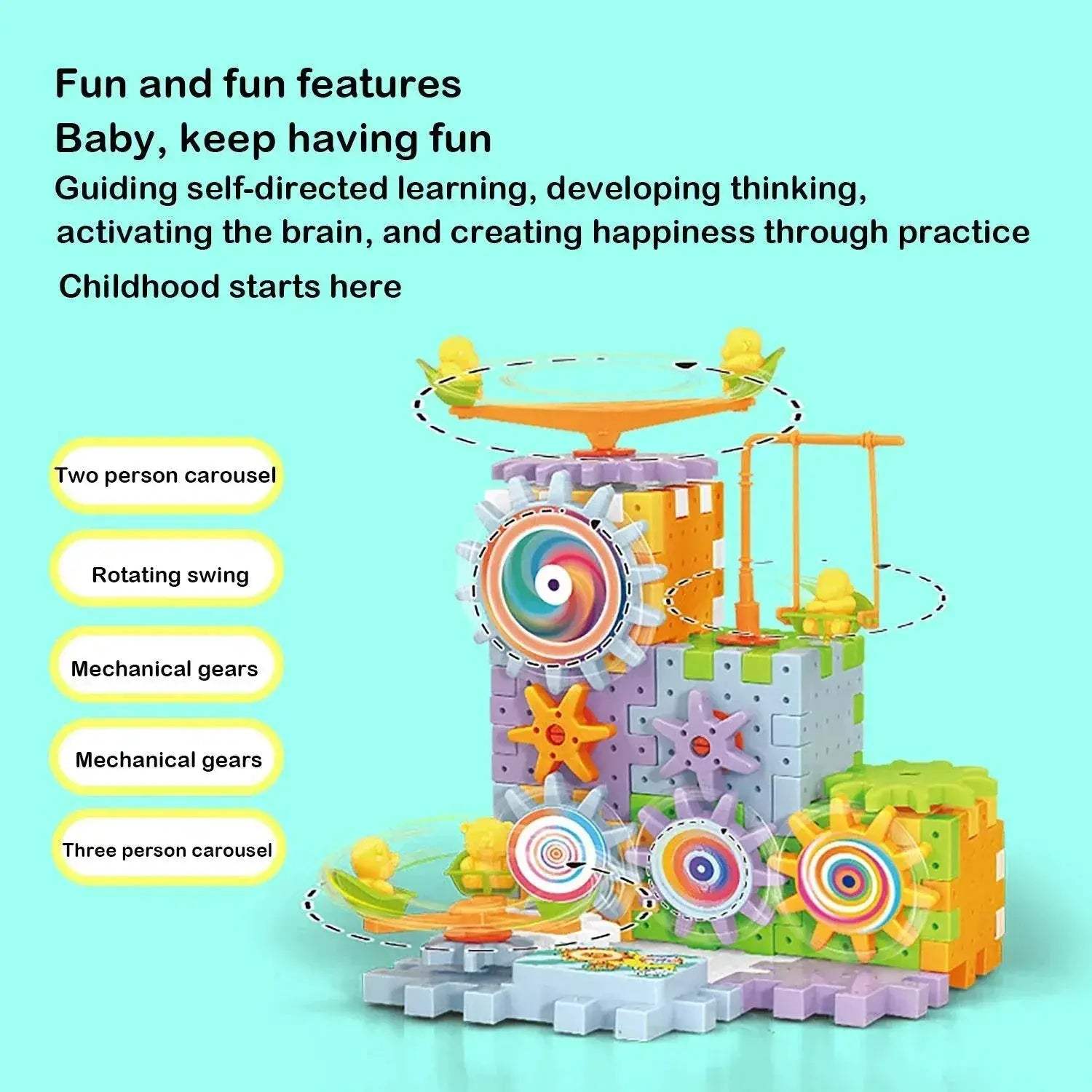  Vibrant Building Blocks Rotatable 83Pcs Set Toyland EU -  ToylandEU™