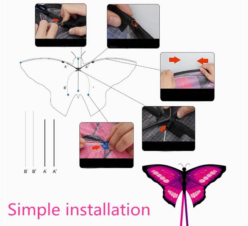 Vibrant Butterfly Kite - Durable Nylon, 50m Line & Free Shipping! - ToylandEU