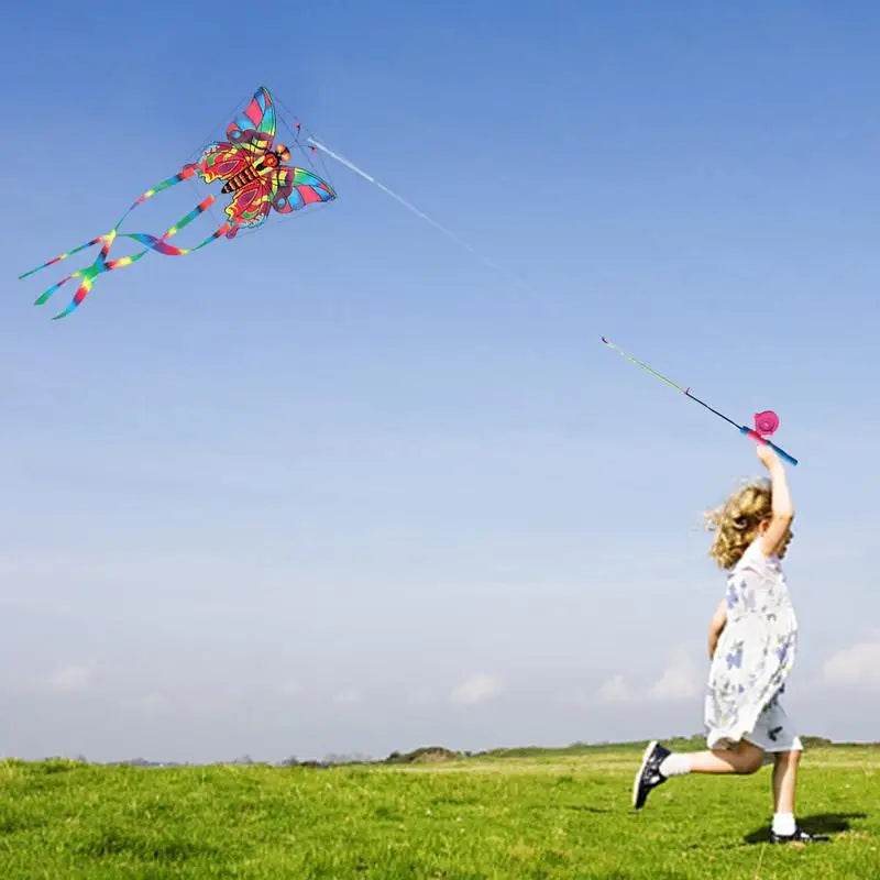 Vibrant Butterfly Kite with Easy-Fly Rod for Family Adventures - ToylandEU