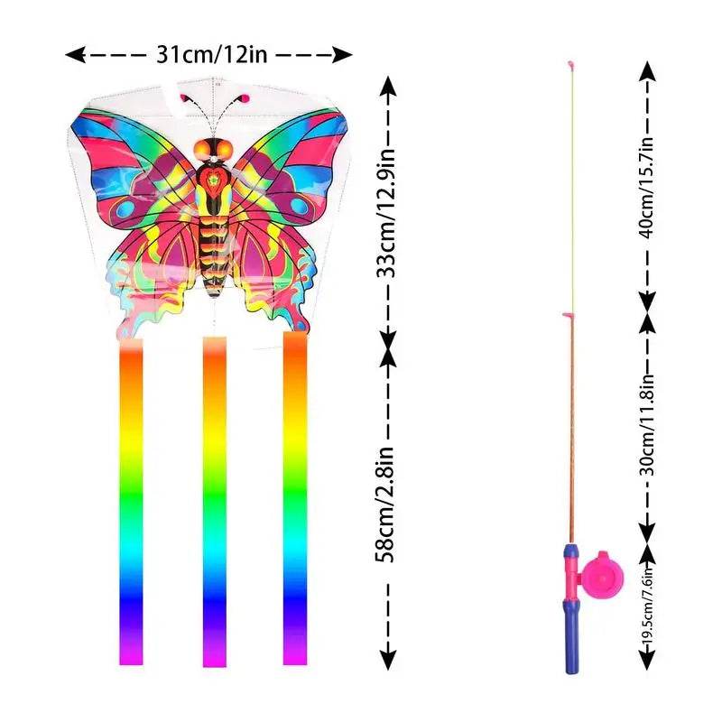 Vibrant Butterfly Kite with Easy-Fly Rod for Family Adventures - ToylandEU
