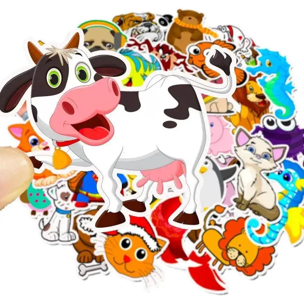  Vibrant Cartoon Animal 3-6CM Stickers Toyland EU -  ToylandEU™
