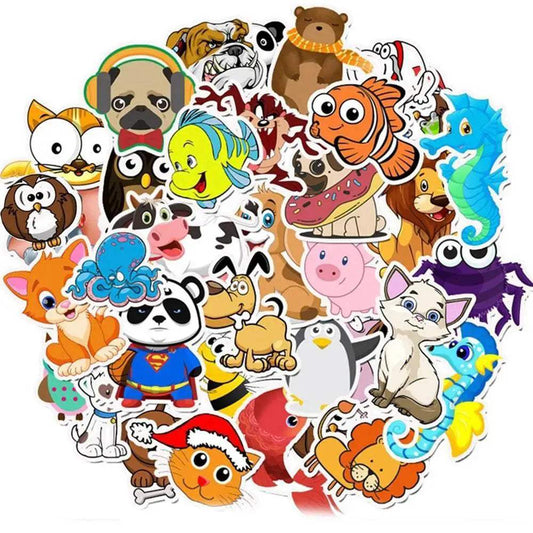  Vibrant Cartoon Animal 3-6CM Stickers Toyland EU -  ToylandEU™