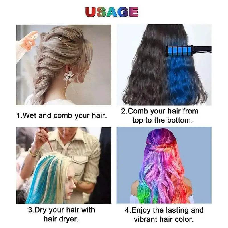 Vibrant Children Hair Dye Comb Set for Creative and Fun Hairstyling Activities - ToylandEU