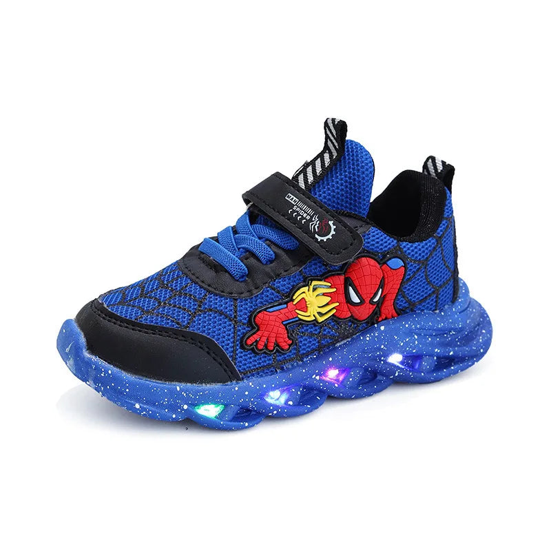 Vibrant Disney LED Sneakers For Boys Spiderman Mesh Outdoor Shoes - ToylandEU