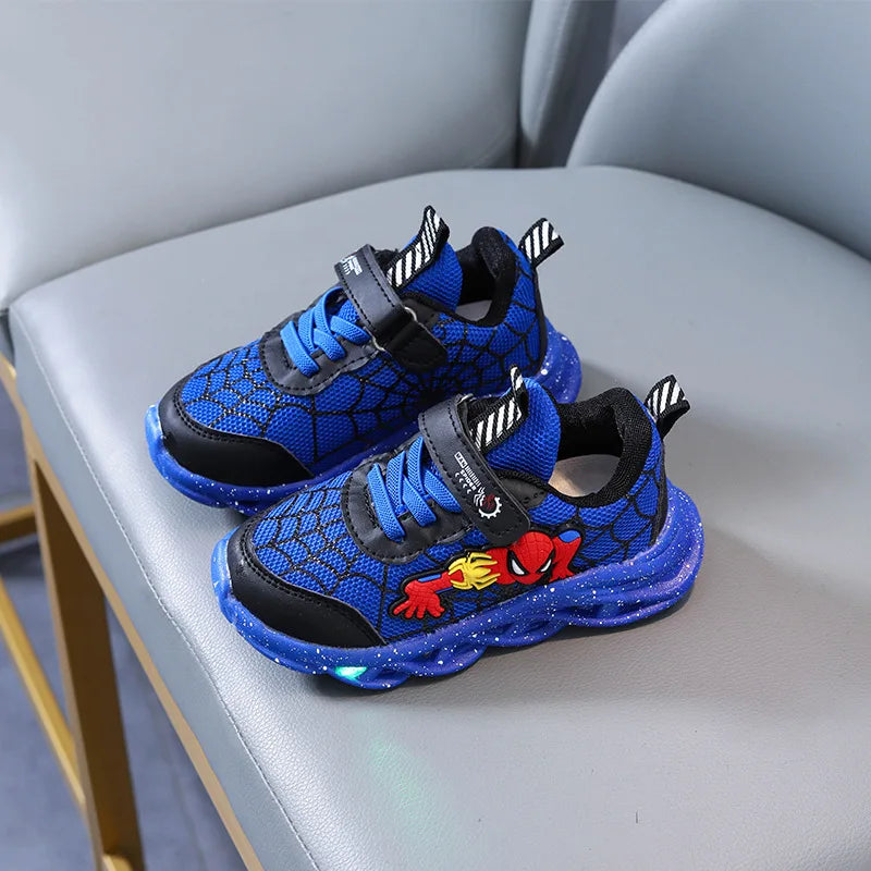Vibrant Disney LED Sneakers For Boys Spiderman Mesh Outdoor Shoes - ToylandEU