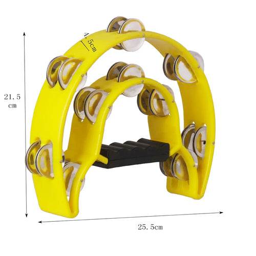 Vibrant Double Layer Hand Bell Tambourine - 5 Colorful Percussion Joy - ToylandEU