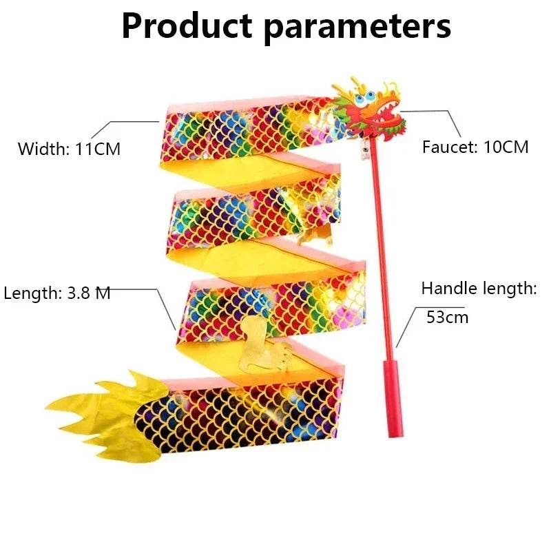 Vibrant Dragon Ribbon Lantern With Lights For Kids - ToylandEU