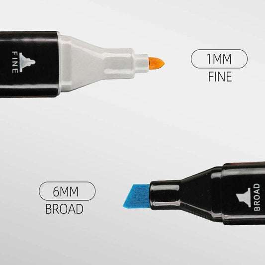 Vibrant Dual-Tip Art Marker Pen Set with 60 Colors for Adult Coloring Books and Kids Drawing - ToylandEU