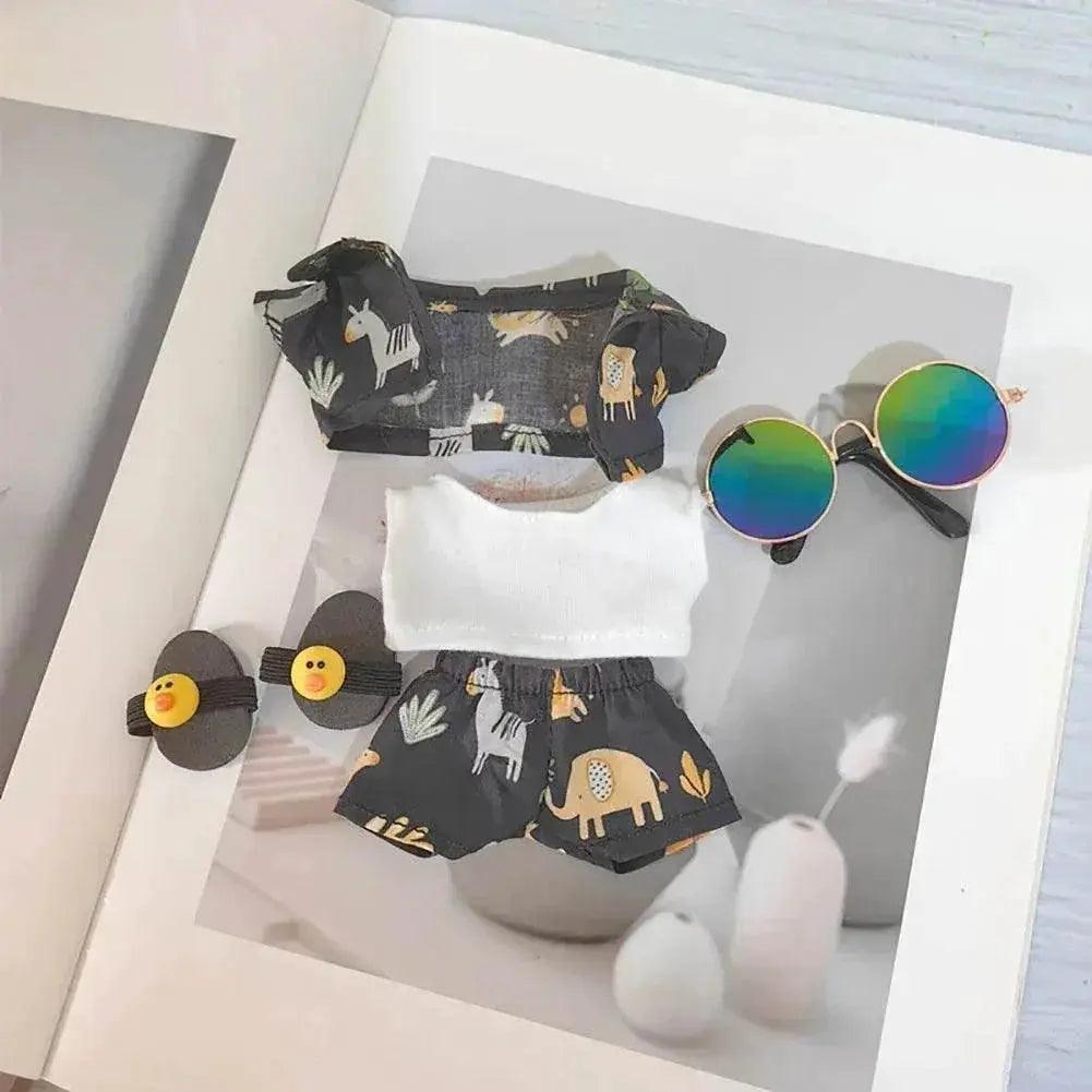  Vibrant Floral Beach Wear Set with Crocs for 17cm Dolls -  ToylandEU™