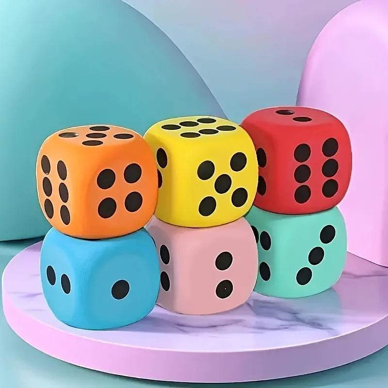 Vibrant Foam Dice Set with Random Colors for Fun Party Games and Educational Activities - ToylandEU