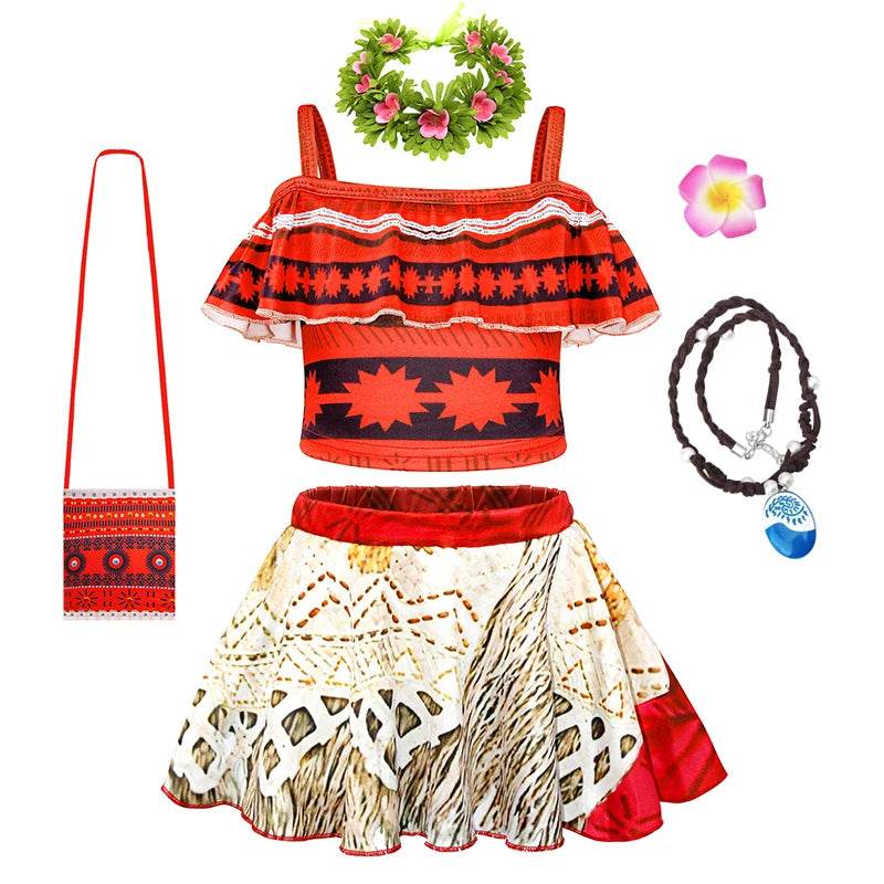 Vibrant Girls Two Piece Bikini Vaiana Print For Summer Fun - ToylandEU