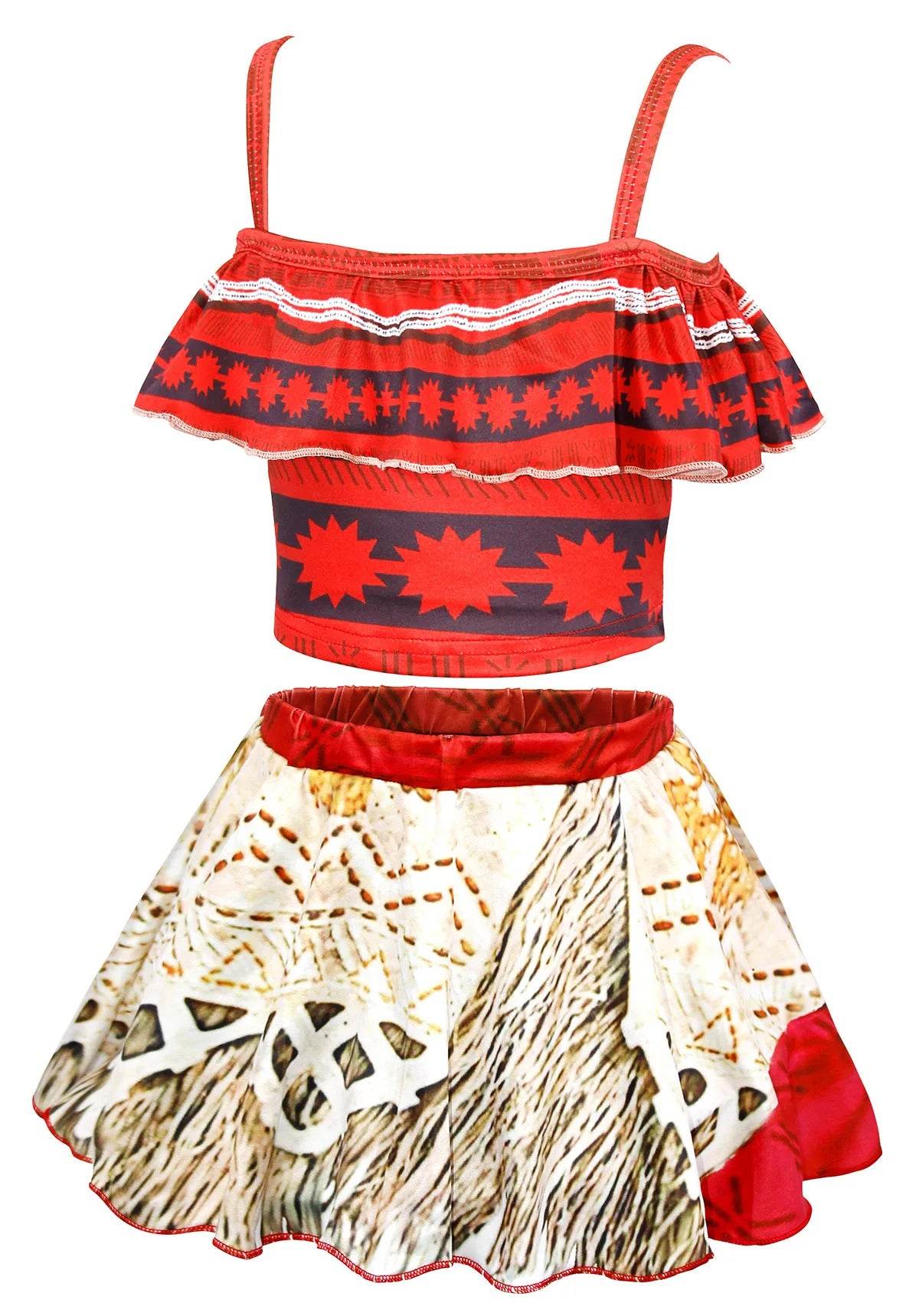 Vibrant Girls Two Piece Bikini Vaiana Print For Summer Fun - ToylandEU