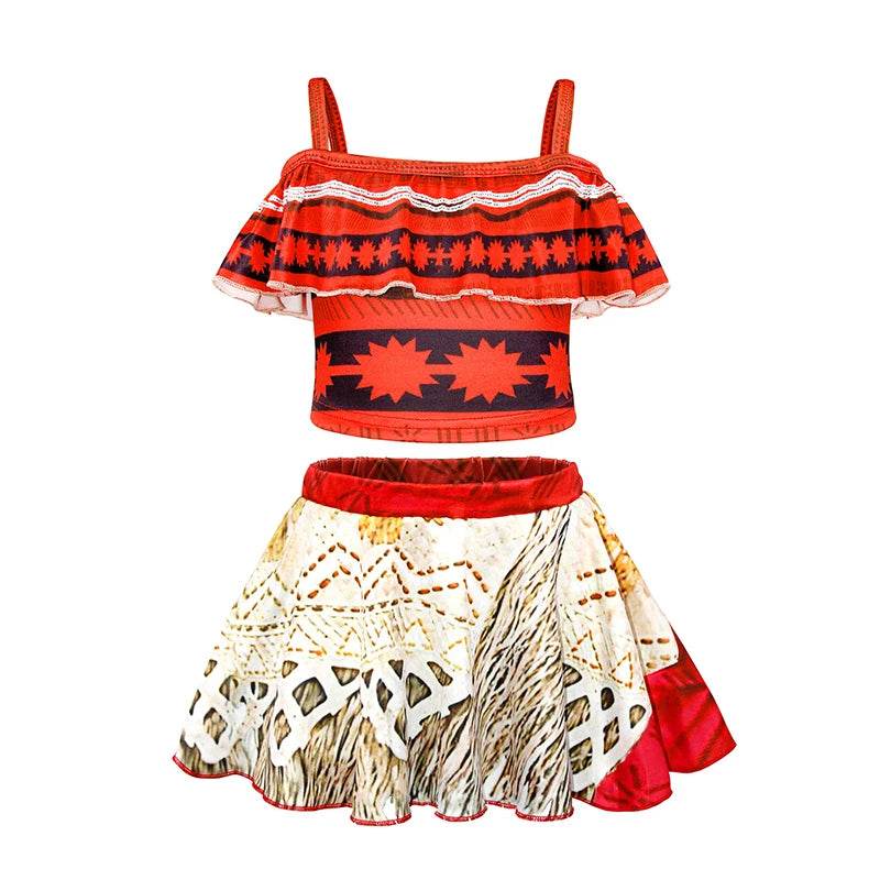 Vibrant Girls Two Piece Bikini Vaiana Print For Summer Fun - ToylandEU