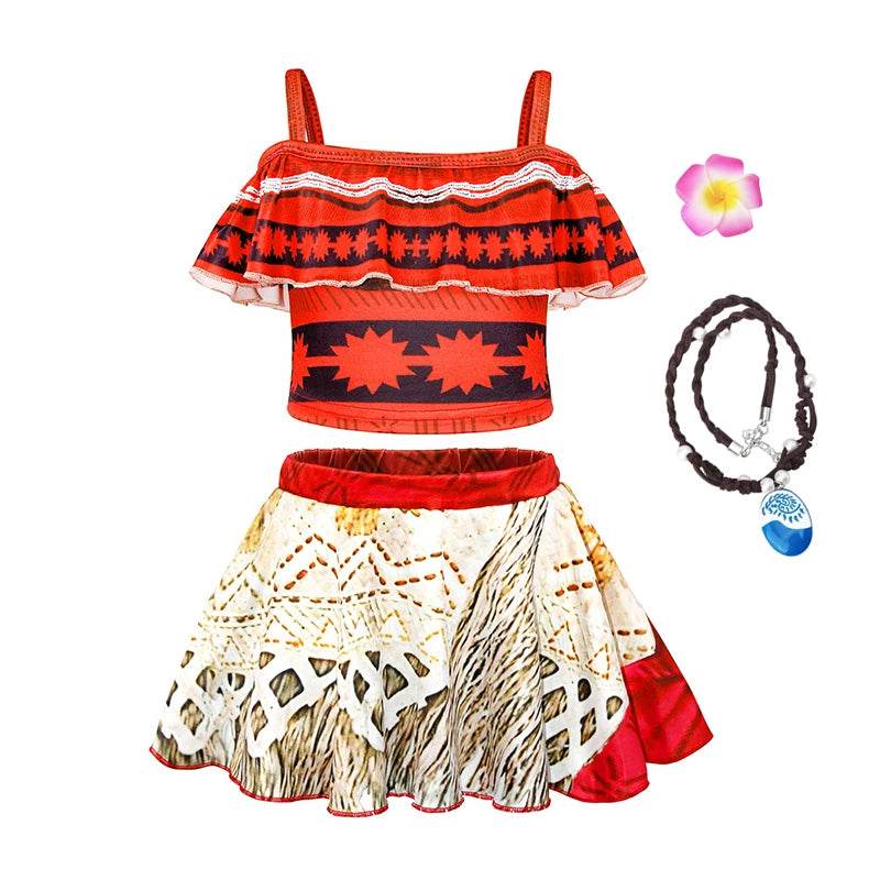 Vibrant Girls Two Piece Bikini Vaiana Print For Summer Fun - ToylandEU