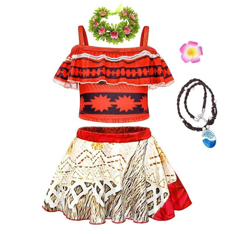 Vibrant Girls Two Piece Bikini Vaiana Print For Summer Fun - ToylandEU