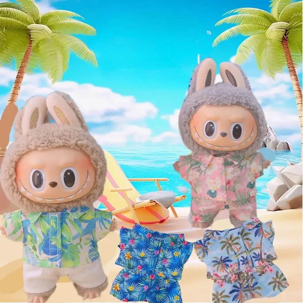 Vibrant Hawaii Summer Beach Clothes for Labubu Dolls Featuring Stylish Outfits for All Ages - ToylandEU