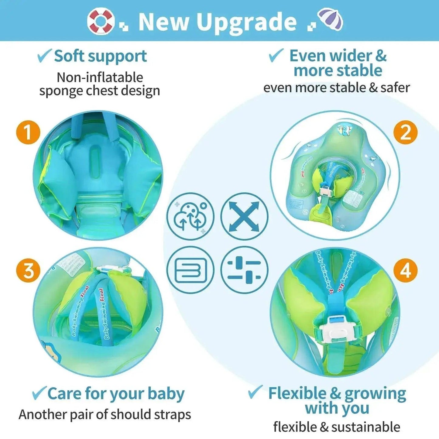  Vibrant Inflatable Baby Swim Float - Safe & Fun Pool Accessory for Toddlers -  ToylandEU™
