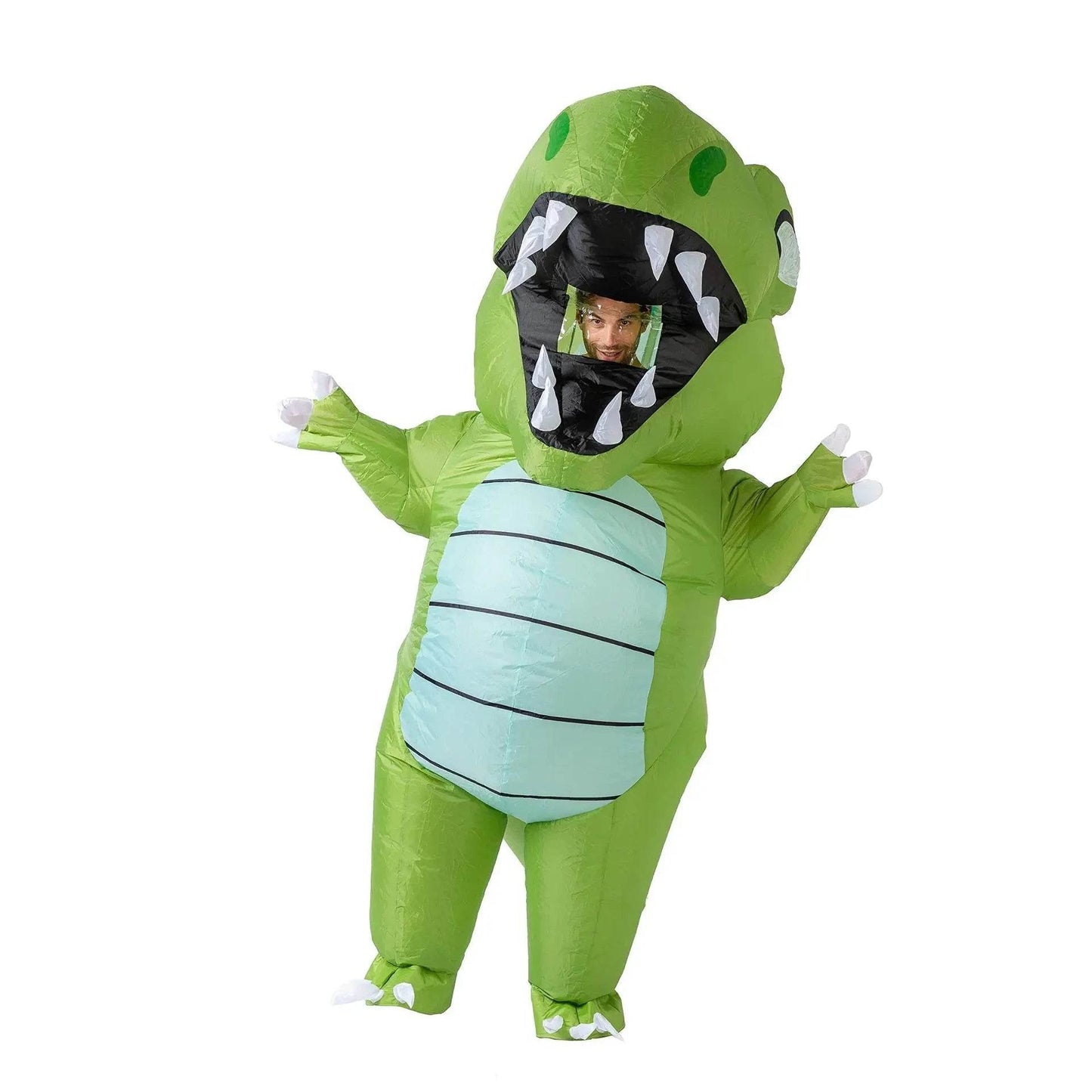 Vibrant Inflatable Costume Cartoon Green Dinosaur Parties - ToylandEU