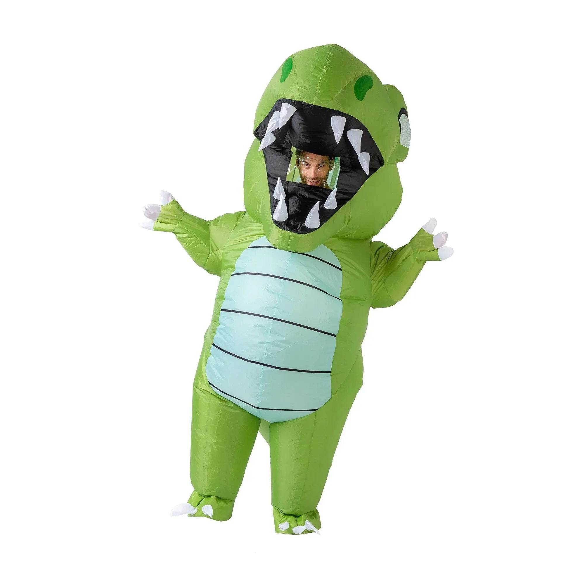 Vibrant Inflatable Costume Cartoon Green Dinosaur Parties - ToylandEU