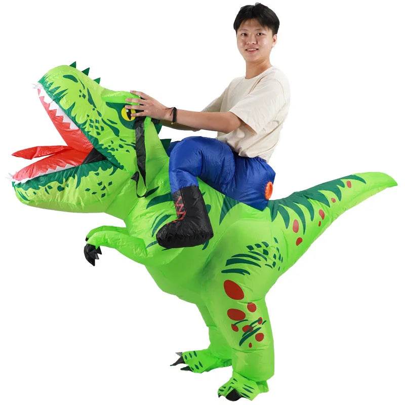 Vibrant Inflatable Costume Cartoon Green Dinosaur Parties - ToylandEU