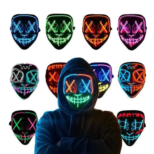  Vibrant LED Face Mask Neon Cosplay Mask Toyland EU -  ToylandEU™