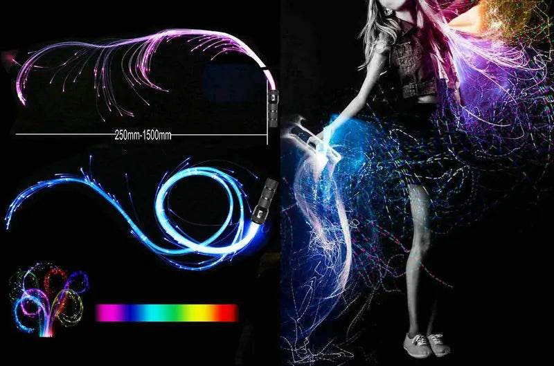 Vibrant LED Fiber Optic Whips 140Pcs 0.75mm 40 Colors Party - ToylandEU