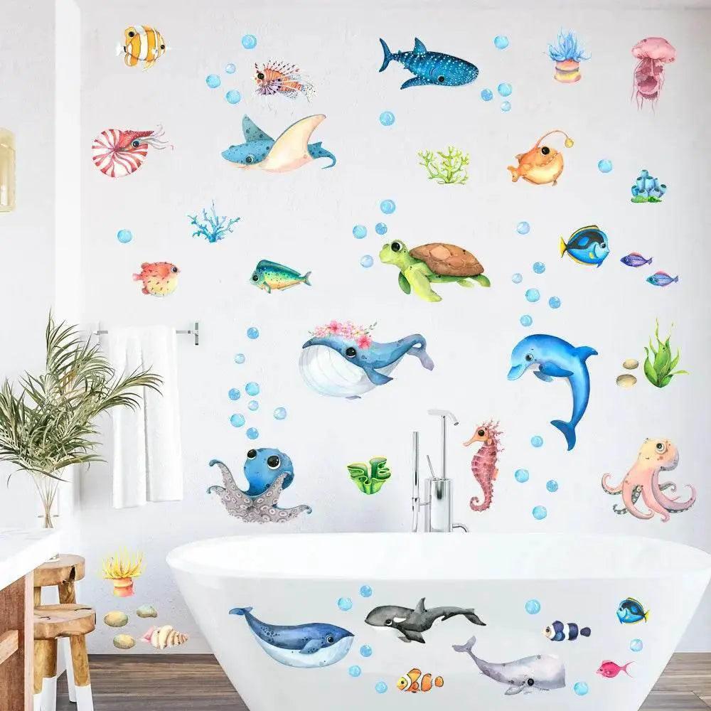  Vibrant Marine Life 4 Pieces Wall Stickers Toyland EU -  ToylandEU™