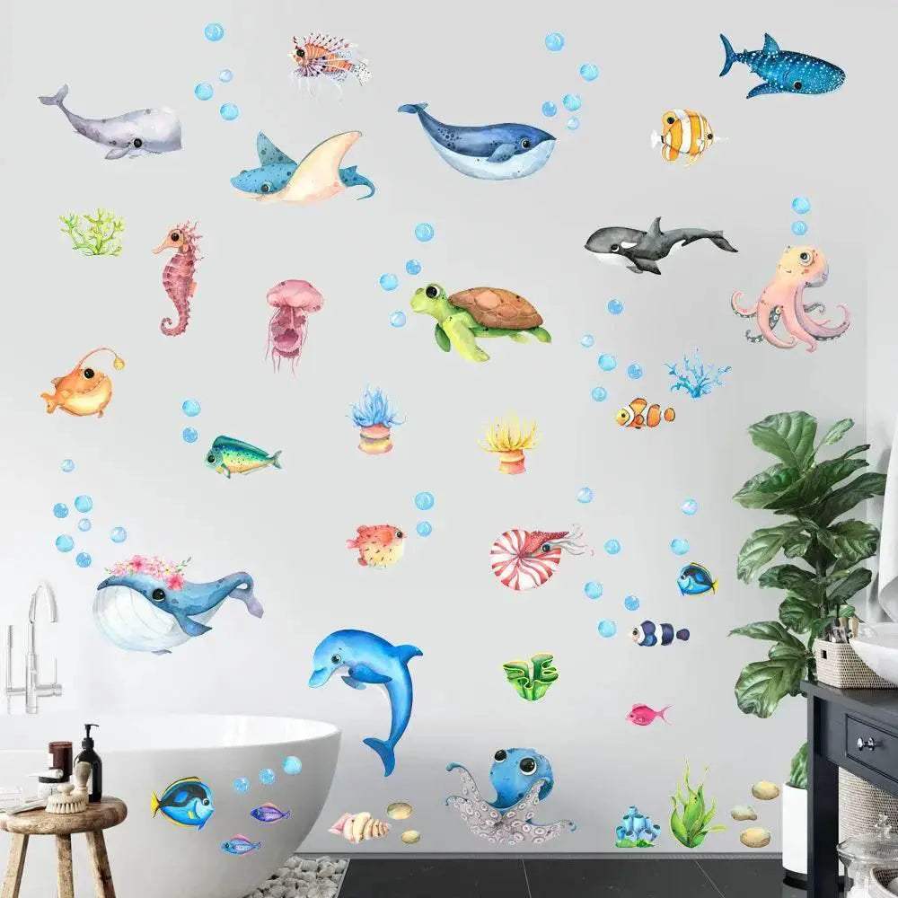  Vibrant Marine Life 4 Pieces Wall Stickers Toyland EU -  ToylandEU™