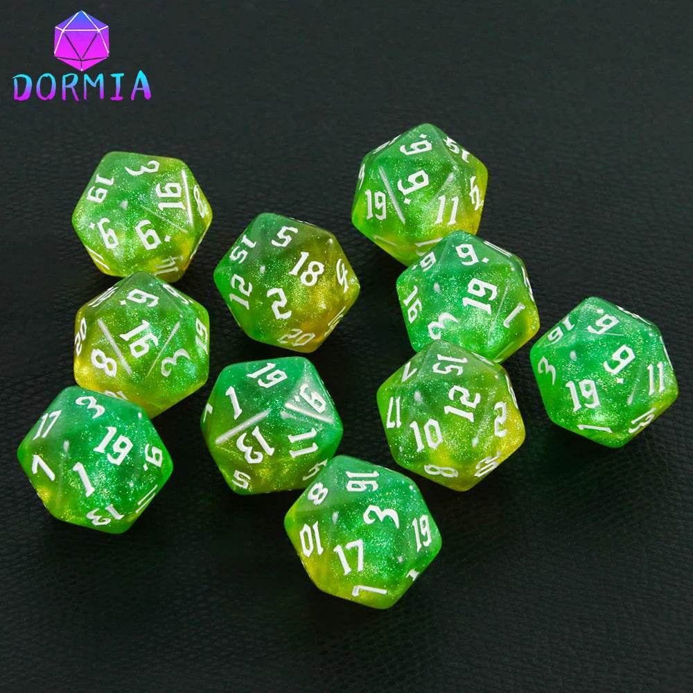Vibrant Mixed Colour Polyhedral Dice Set with Glitter Finish for RPG and Tabletop Game Enthusiasts - ToylandEU