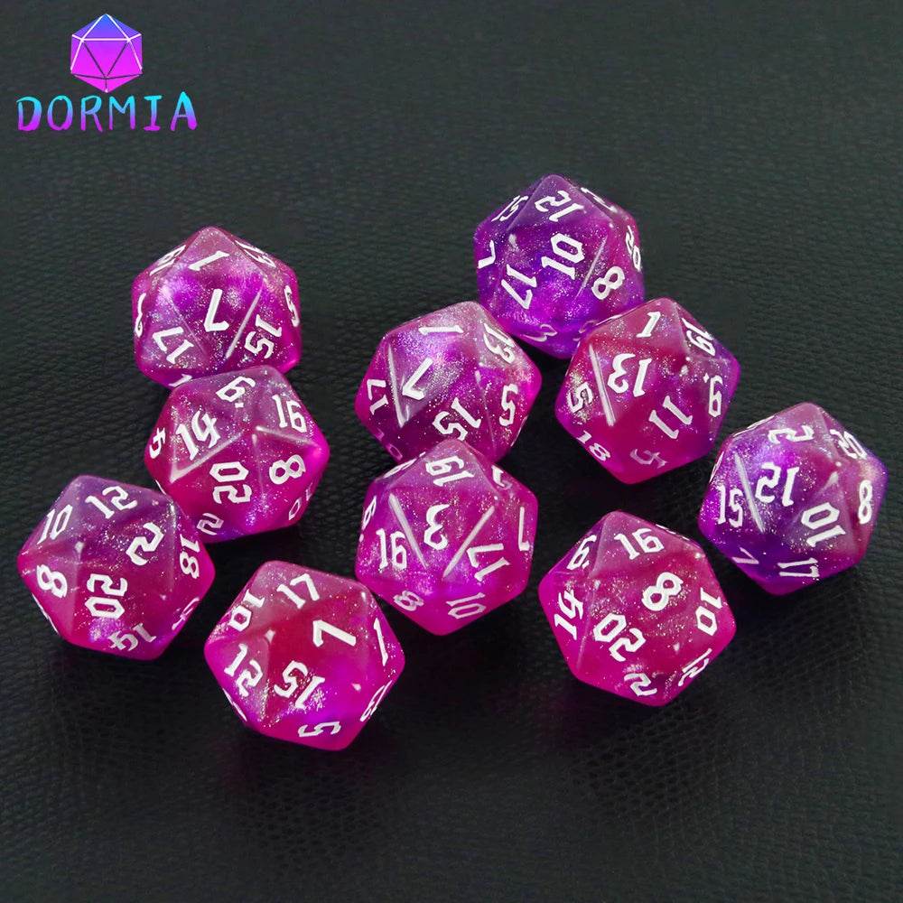 Vibrant Mixed Colour Polyhedral Dice Set with Glitter Finish for RPG and Tabletop Game Enthusiasts - ToylandEU