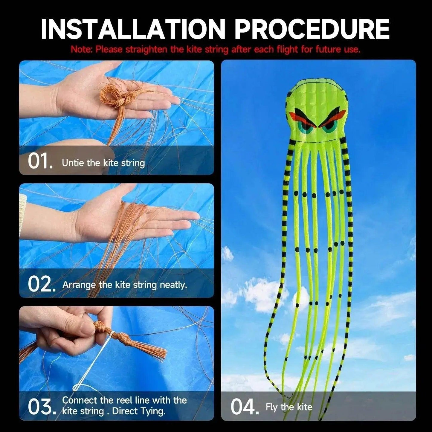  Vibrant Octopus Kite 3D Inflatable Toyland EU -  ToylandEU™