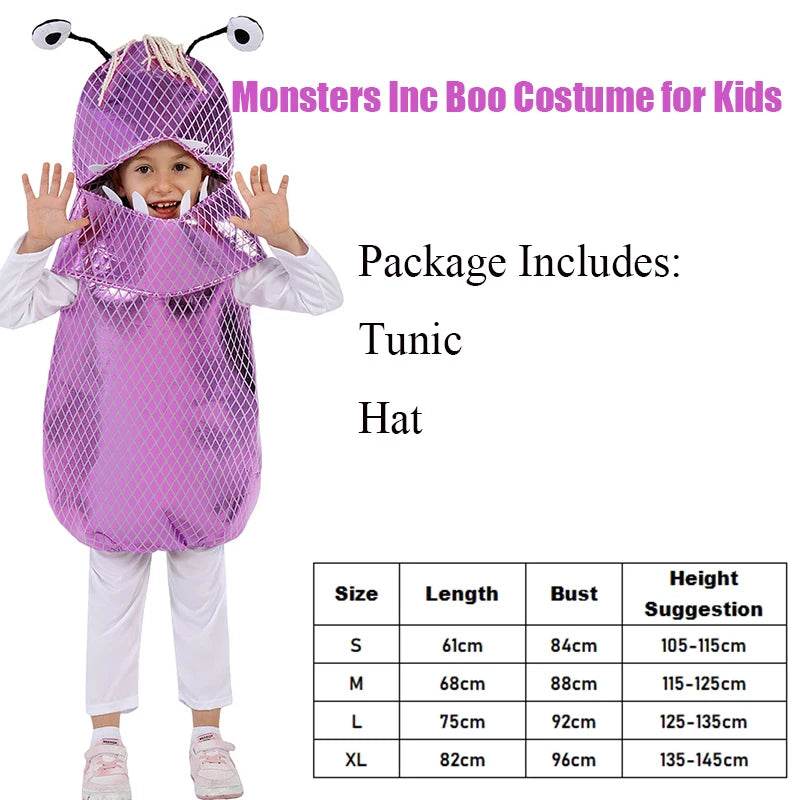 Vibrant Purple Boo Monster Costume for Kids - Fun & Adorable Halloween Costume - ToylandEU