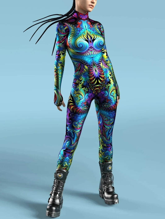 Vibrant Rainbow Jumpsuits Front Zipper For Women And Kids - ToylandEU