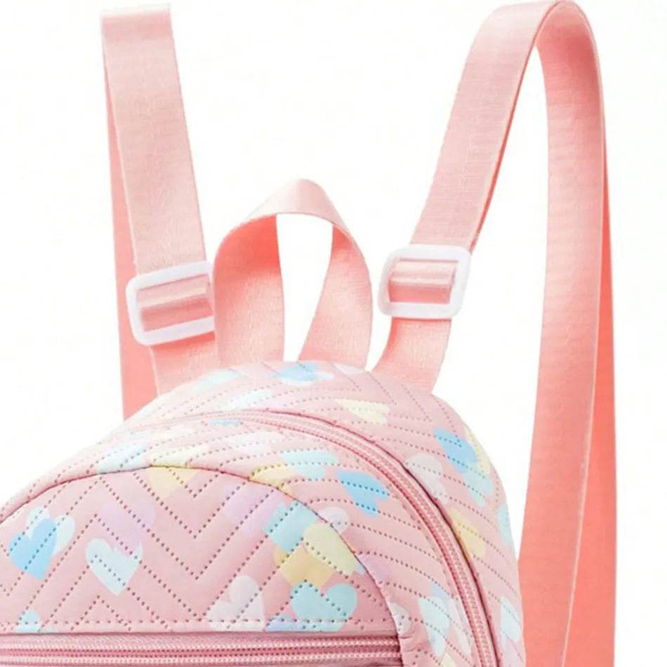 Vibrant Rainbow PU Quilted Mini Backpack Unicorn Print Plaid For Girls Ages 4 To 6 Daily Wear - ToylandEU