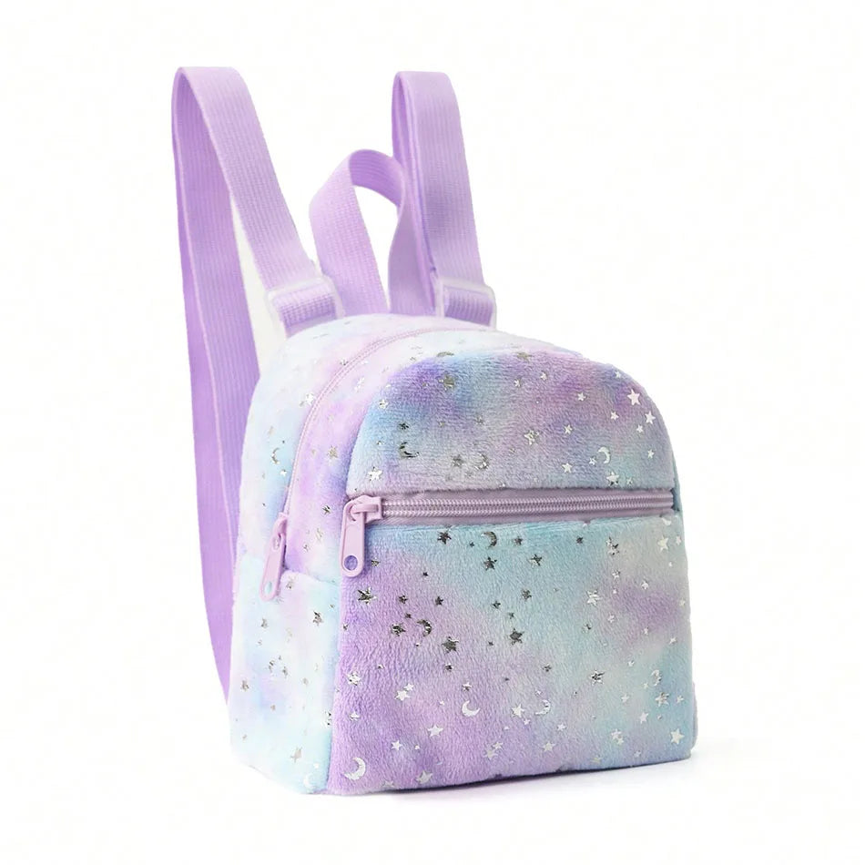 Vibrant Rainbow PU Quilted Mini Backpack Unicorn Print Plaid For Girls Ages 4 To 6 Daily Wear - ToylandEU