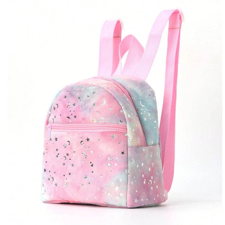 Vibrant Rainbow PU Quilted Mini Backpack Unicorn Print Plaid For Girls Ages 4 To 6 Daily Wear - ToylandEU