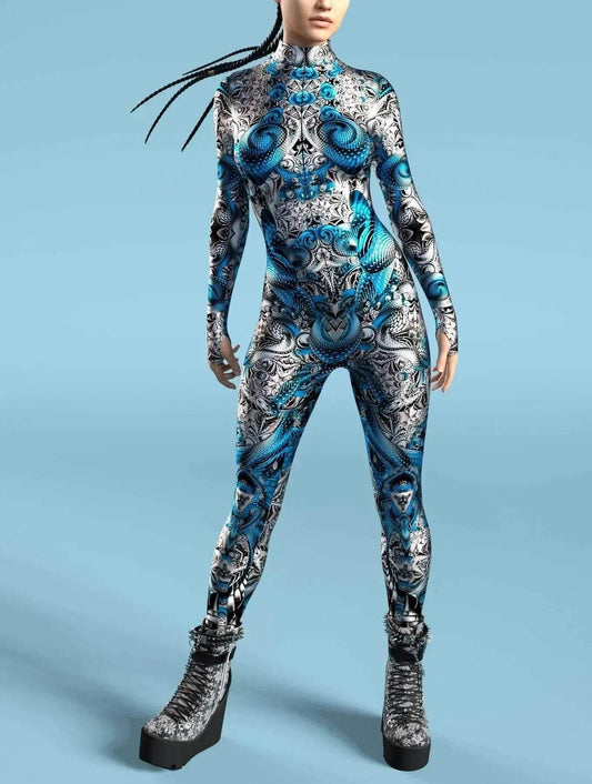  Vibrant Rainbow Print Front Zip Jumpsuit Toyland EU -  ToylandEU™