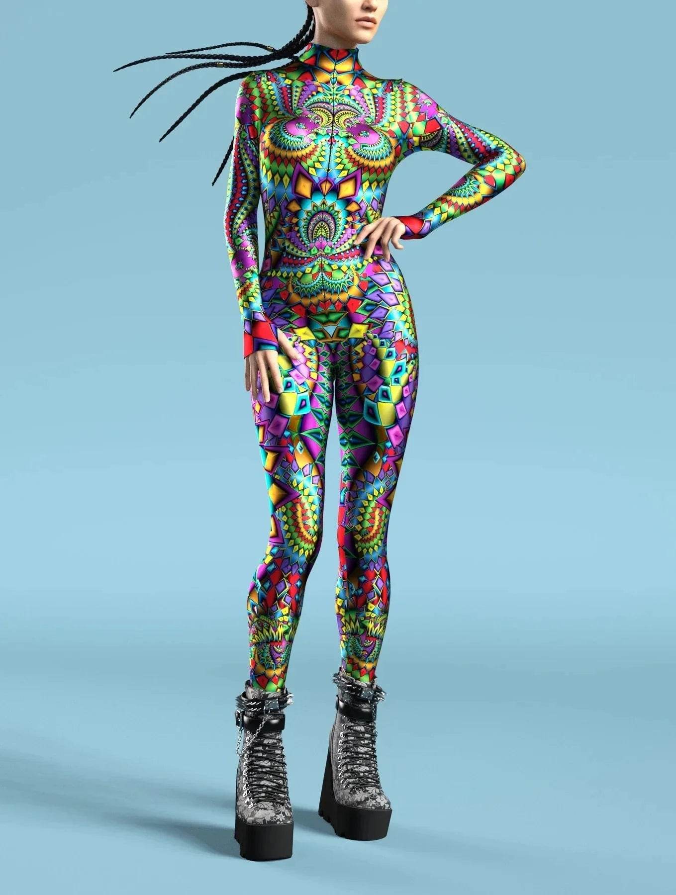 Vibrant Rainbow Print Jumpsuits For Women And Kids - ToylandEU