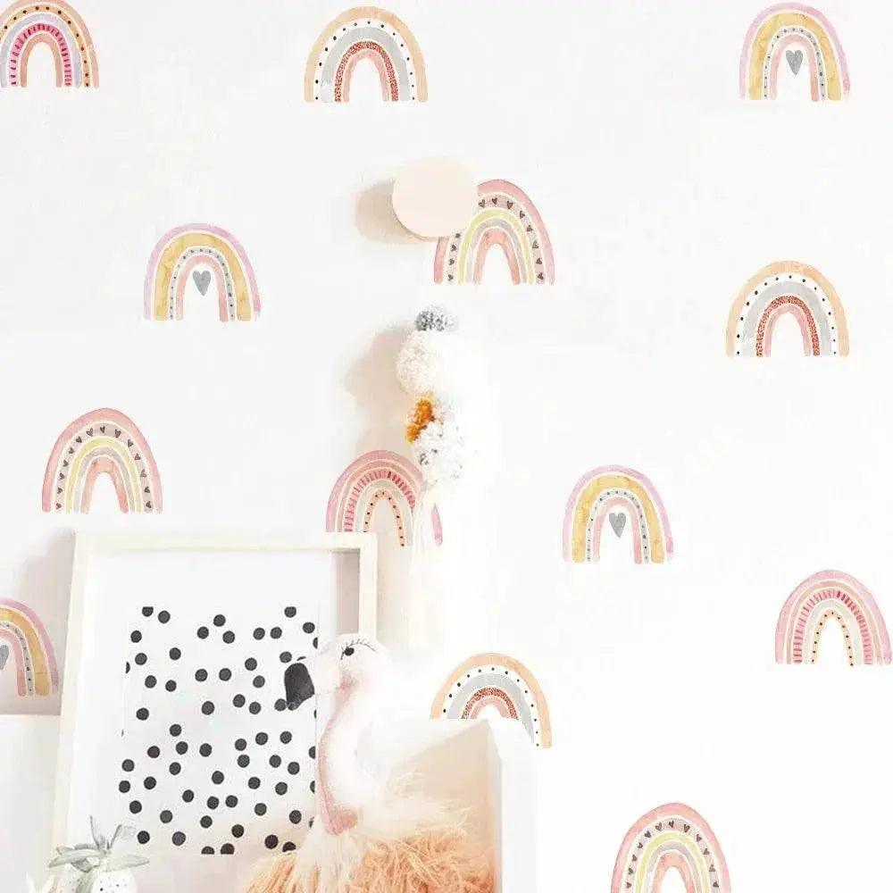 Vibrant Rainbow Wall Stickers Vinyl 36 Pcs Toyland EU -  ToylandEU™